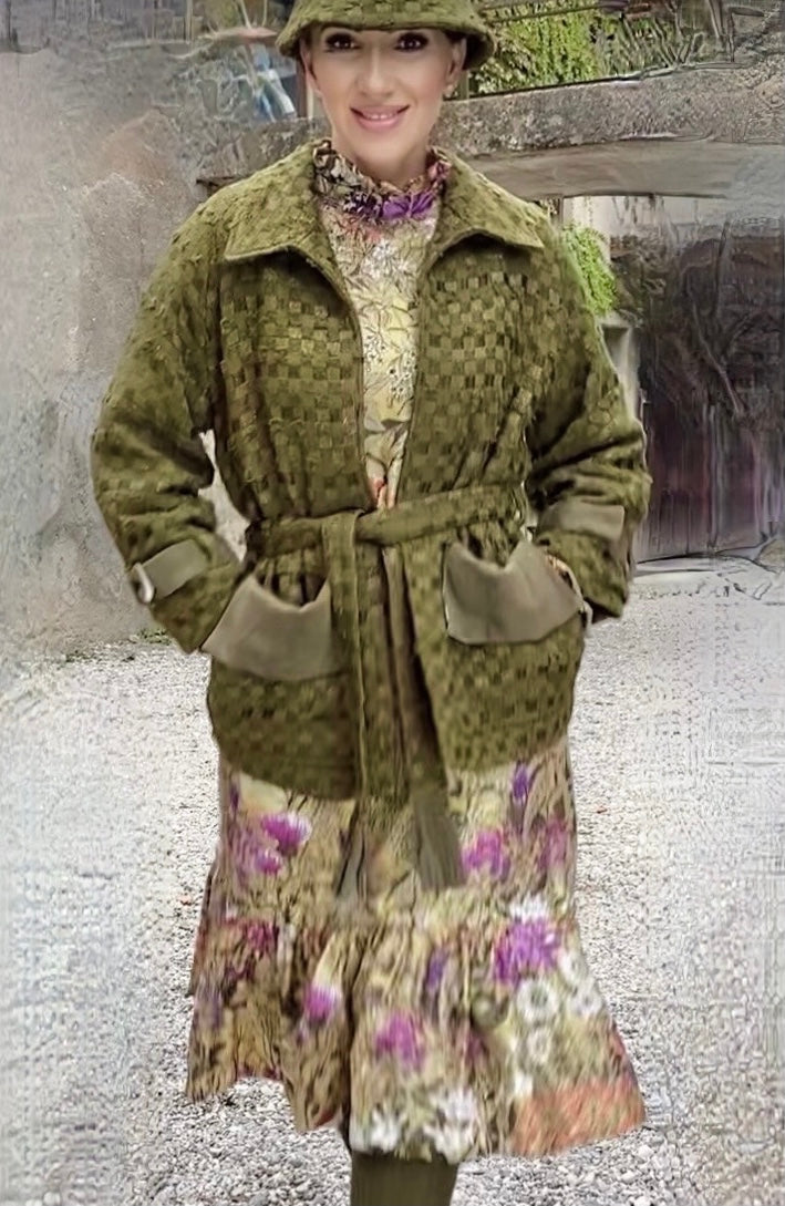 Aida Luxury Parka Look - Bauwoll Tweed -Olive